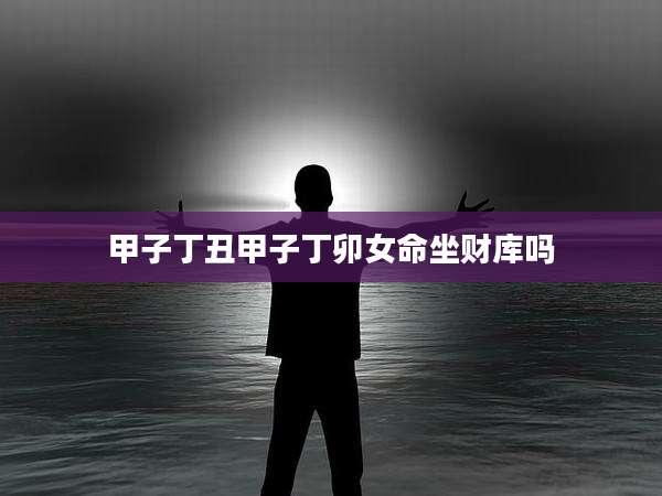甲子丁丑甲子丁卯女命坐财库吗