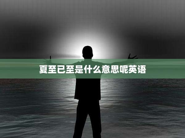 夏至已至是什么意思呢英语