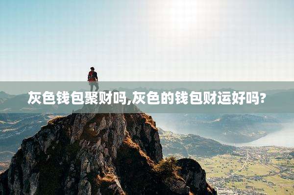灰色钱包聚财吗,灰色的钱包财运好吗?