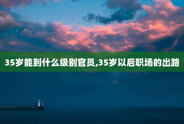 35岁能到什么级别官员,35岁以后职场的出路