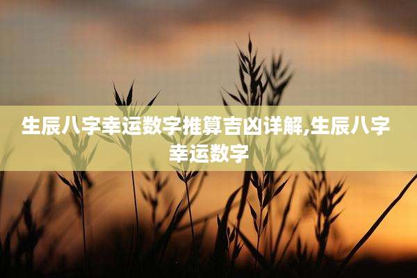 生辰八字幸运数字推算吉凶详解,生辰八字 幸运数字