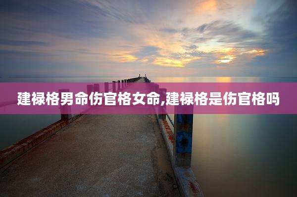 建禄格男命伤官格女命,建禄格是伤官格吗