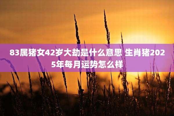 83属猪女42岁大劫是什么意思 生肖猪2025年每月运势怎么样