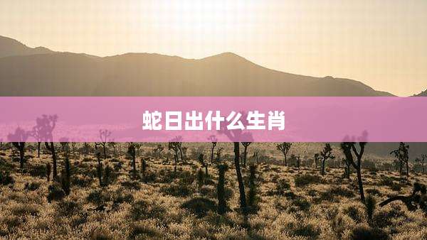 蛇日出什么生肖