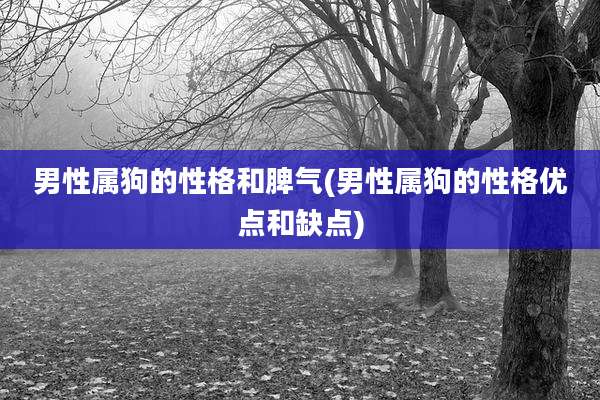 男性属狗的性格和脾气(男性属狗的性格优点和缺点)