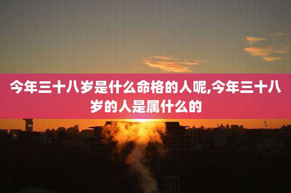 今年三十八岁是什么命格的人呢,今年三十八岁的人是属什么的