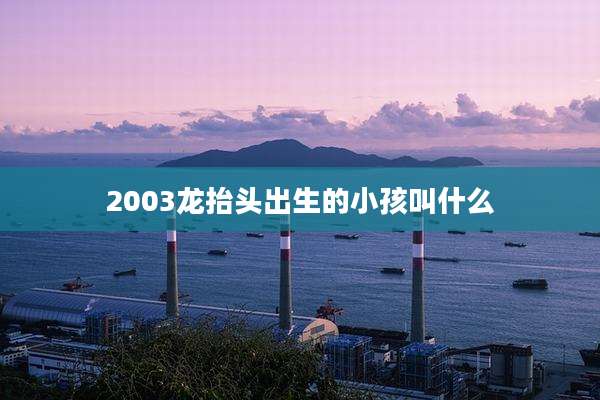 2003龙抬头出生的小孩叫什么