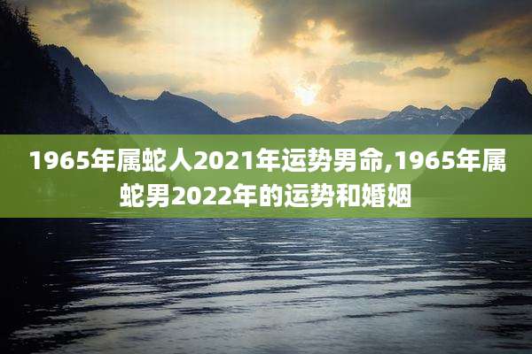 1965年属蛇人2021年运势男命,1965年属蛇男2022年的运势和婚姻