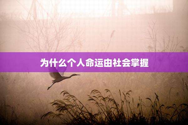为什么个人命运由社会掌握