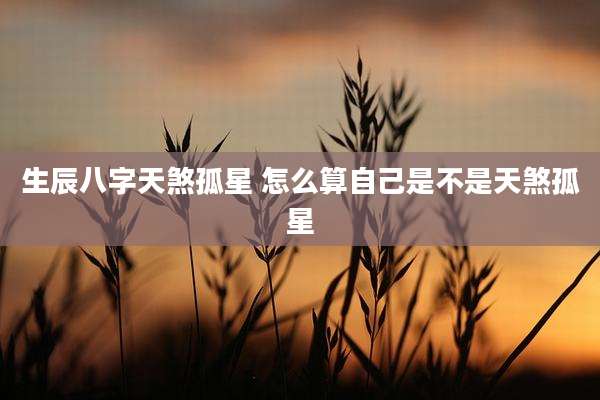 生辰八字天煞孤星 怎么算自己是不是天煞孤星