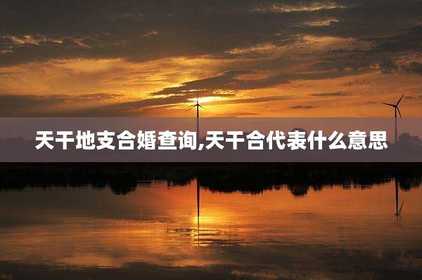 天干地支合婚查询,天干合代表什么意思