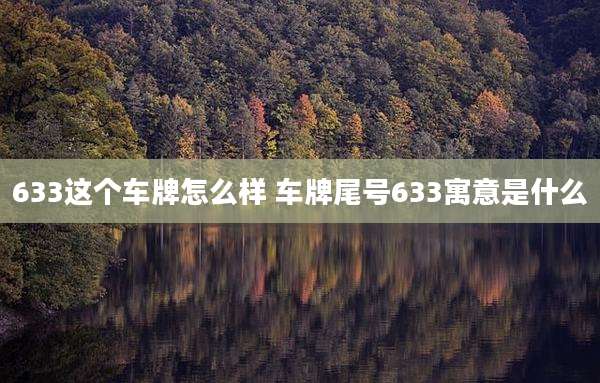 633这个车牌怎么样 车牌尾号633寓意是什么