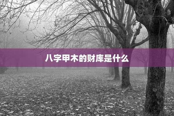八字甲木的财库是什么