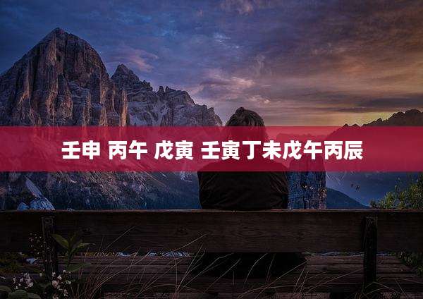 壬申 丙午 戊寅 壬寅丁未戊午丙辰