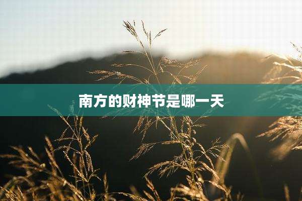 南方的财神节是哪一天