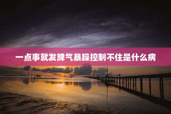 一点事就发脾气暴躁控制不住是什么病