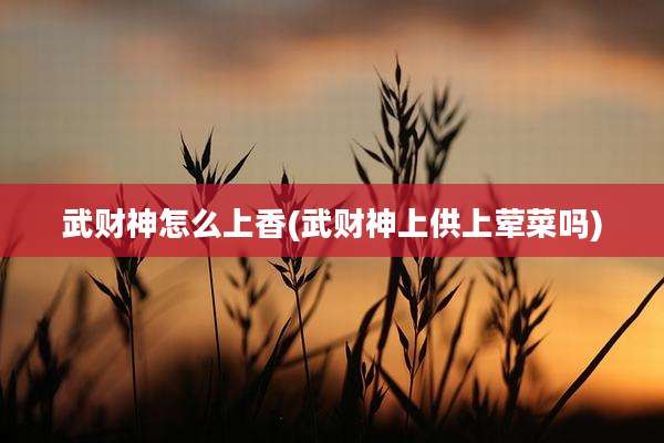武财神怎么上香(武财神上供上荤菜吗)