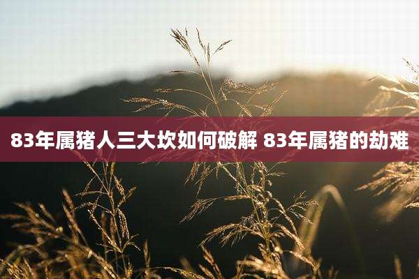 83年属猪人三大坎如何破解 83年属猪的劫难