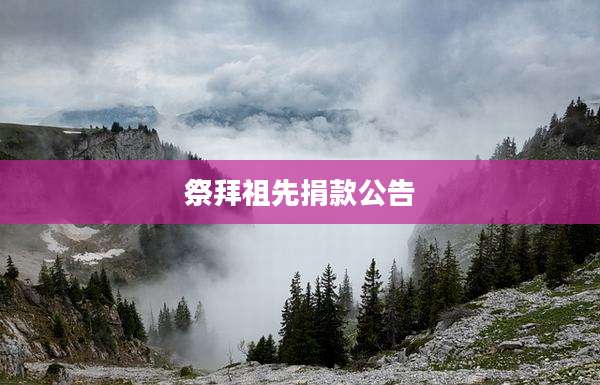 祭拜祖先捐款公告