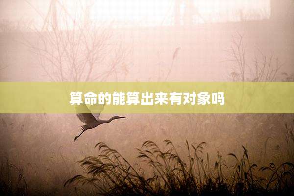 算命的能算出来有对象吗