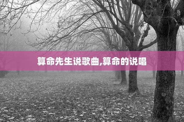 算命先生说歌曲,算命的说唱