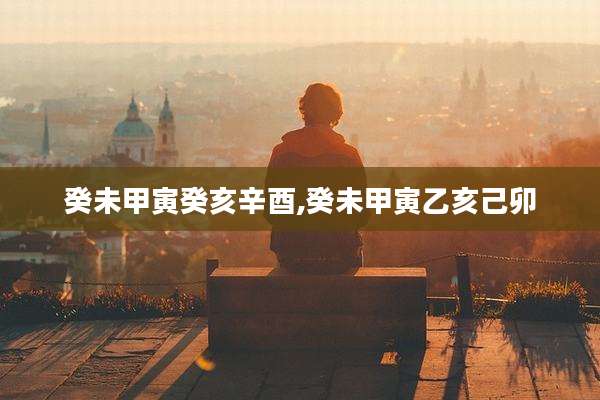 癸未甲寅癸亥辛酉,癸未甲寅乙亥己卯