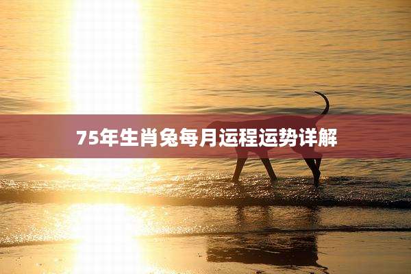 75年生肖兔每月运程运势详解