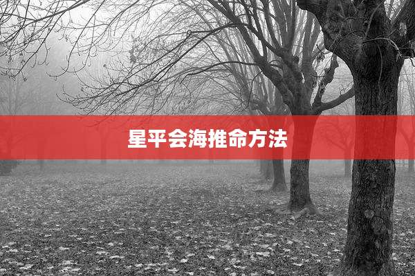 星平会海推命方法