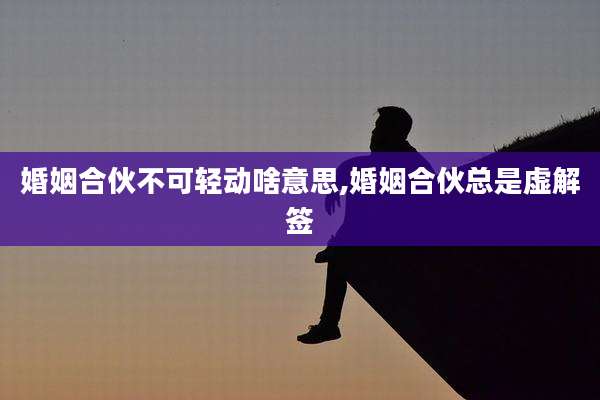 婚姻合伙不可轻动啥意思,婚姻合伙总是虚解签