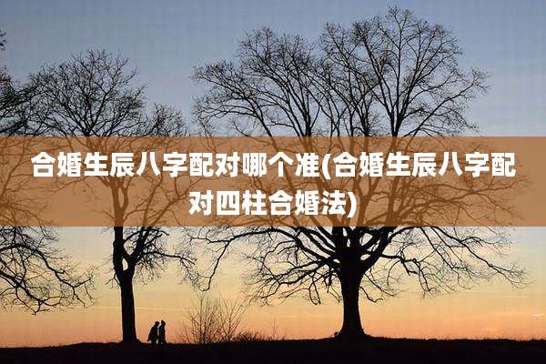 合婚生辰八字配对哪个准(合婚生辰八字配对四柱合婚法)