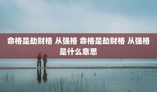 命格是劫财格 从强格 命格是劫财格 从强格是什么意思