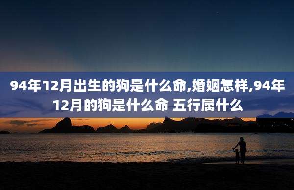 94年12月出生的狗是什么命,婚姻怎样,94年12月的狗是什么命 五行属什么
