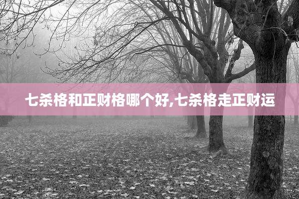 七杀格和正财格哪个好,七杀格走正财运