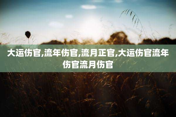 大运伤官,流年伤官,流月正官,大运伤官流年伤官流月伤官