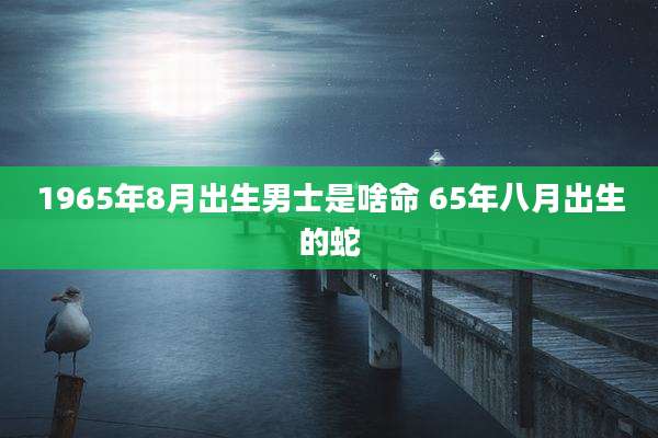 1965年8月出生男士是啥命 65年八月出生的蛇