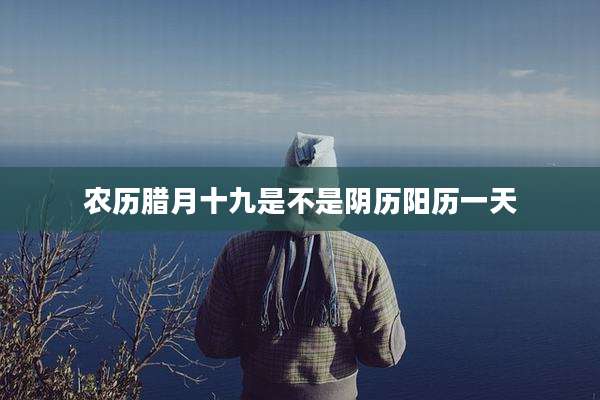 农历腊月十九是不是阴历阳历一天