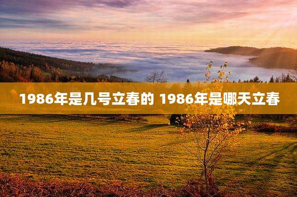 1986年是几号立春的 1986年是哪天立春