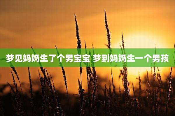 梦见妈妈生了个男宝宝 梦到妈妈生一个男孩