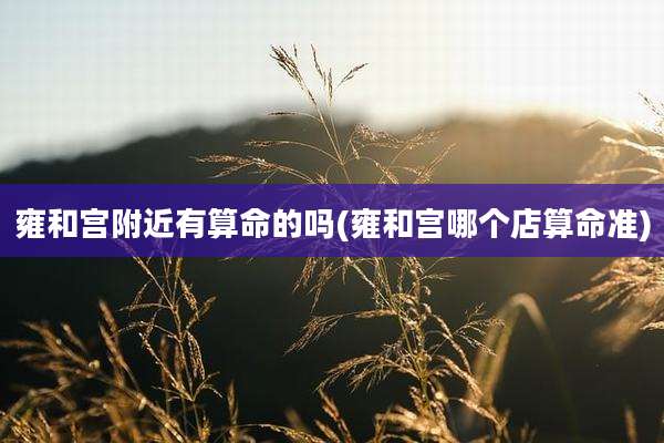 雍和宫附近有算命的吗(雍和宫哪个店算命准)