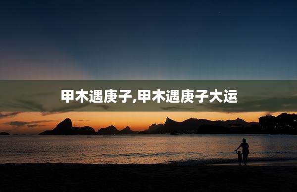甲木遇庚子,甲木遇庚子大运