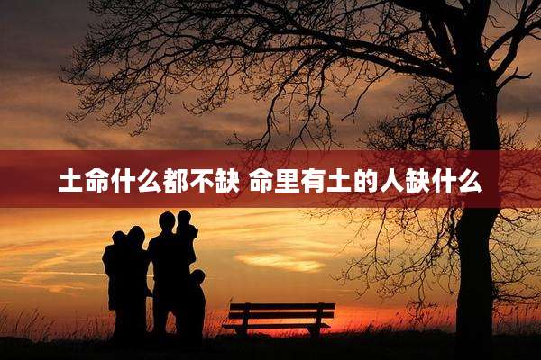 土命什么都不缺 命里有土的人缺什么