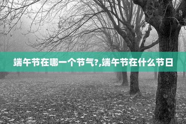 端午节在哪一个节气?,端午节在什么节日