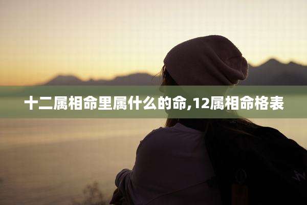 十二属相命里属什么的命,12属相命格表