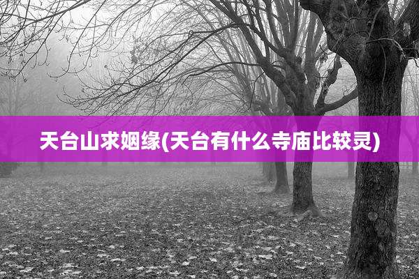 天台山求姻缘(天台有什么寺庙比较灵)