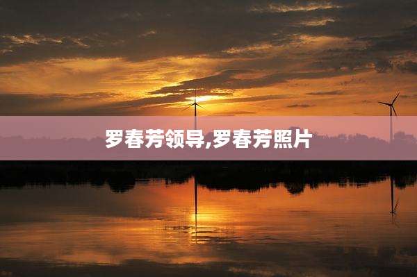 罗春芳领导,罗春芳照片