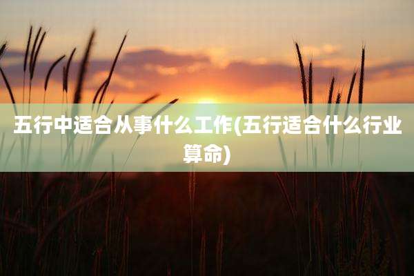 五行中适合从事什么工作(五行适合什么行业算命)