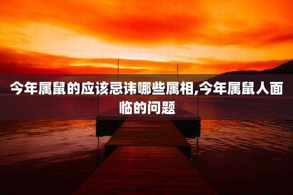 今年属鼠的应该忌讳哪些属相,今年属鼠人面临的问题
