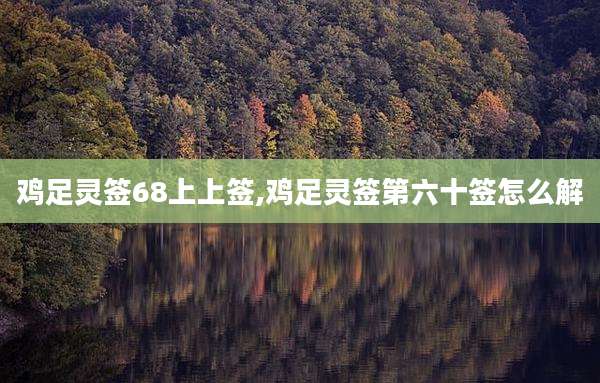 鸡足灵签68上上签,鸡足灵签第六十签怎么解