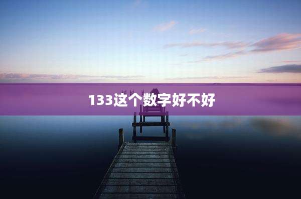 133这个数字好不好