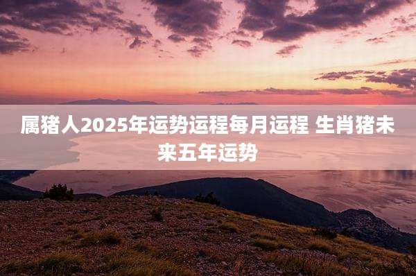 属猪人2025年运势运程每月运程 生肖猪未来五年运势
